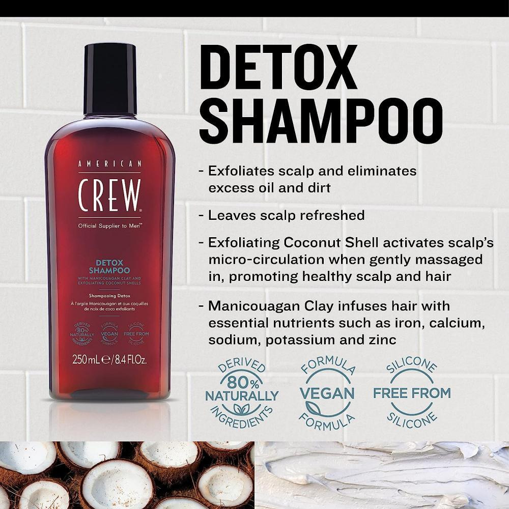 American Crew / Shampoo, Detox, Coconut shells and manicouagan clay, 33.8 fl.oz (1000 ml) - 3