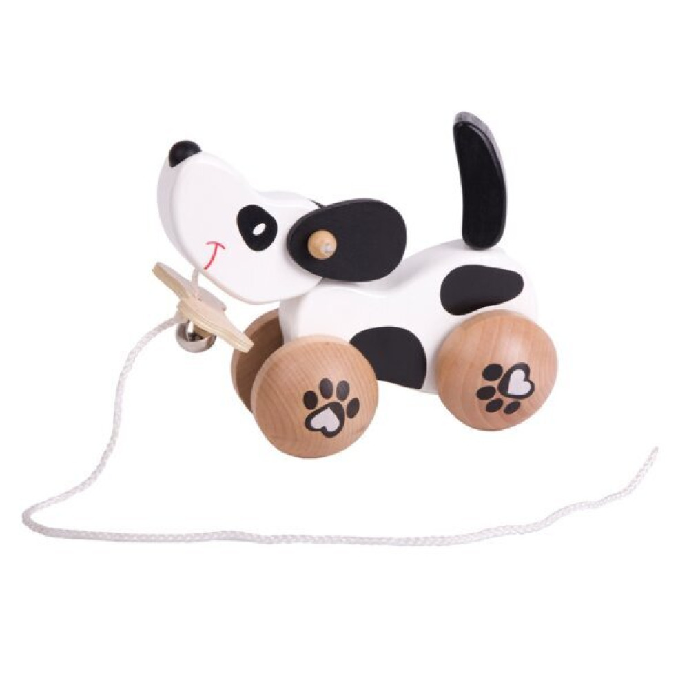 العالم الكلاسيكي سحب على طول الكلب ، جرو سحب لعبة مع سلسلة - 1