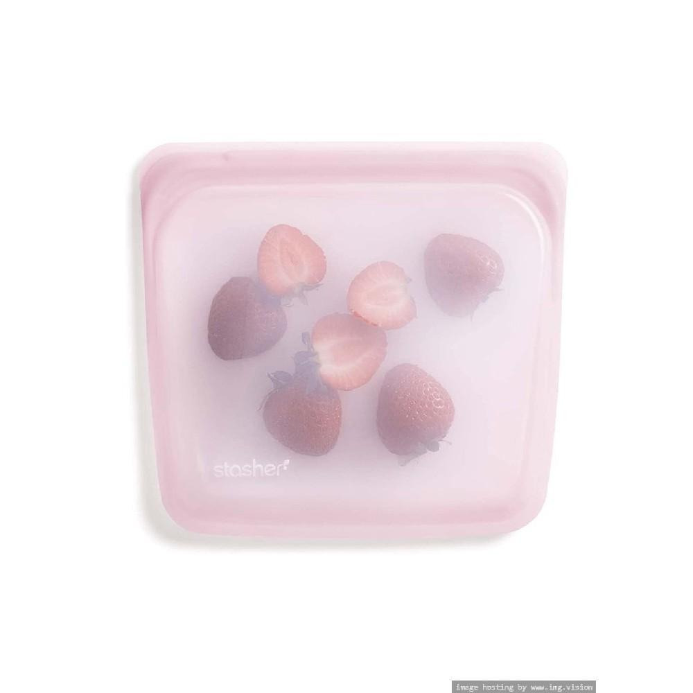 Stasher 440ML Reusable Silicone Sandwich Bag Rainbow Pink - 1