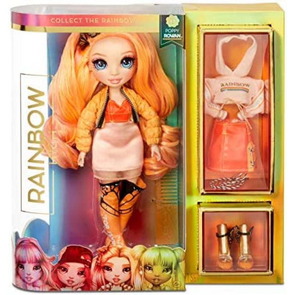 Rainbow Surprise RAINBOW HIGH Poppy Rowan – Orange Fashion Doll with 2 Outfits - 1