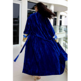 Asian Spirit, Sapphire Bliss Velvet Abaya Jacket, Free size (XS-XL) - 5 miniature