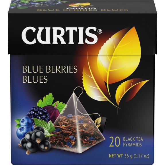 Black tea Curtis Blue Berries blues in pyramids