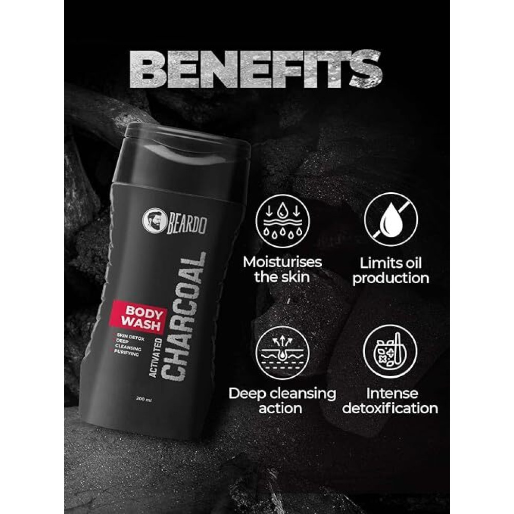 Beardo, Activated Charcoal Anti-Pollution Body Wash, 200 ml - 3