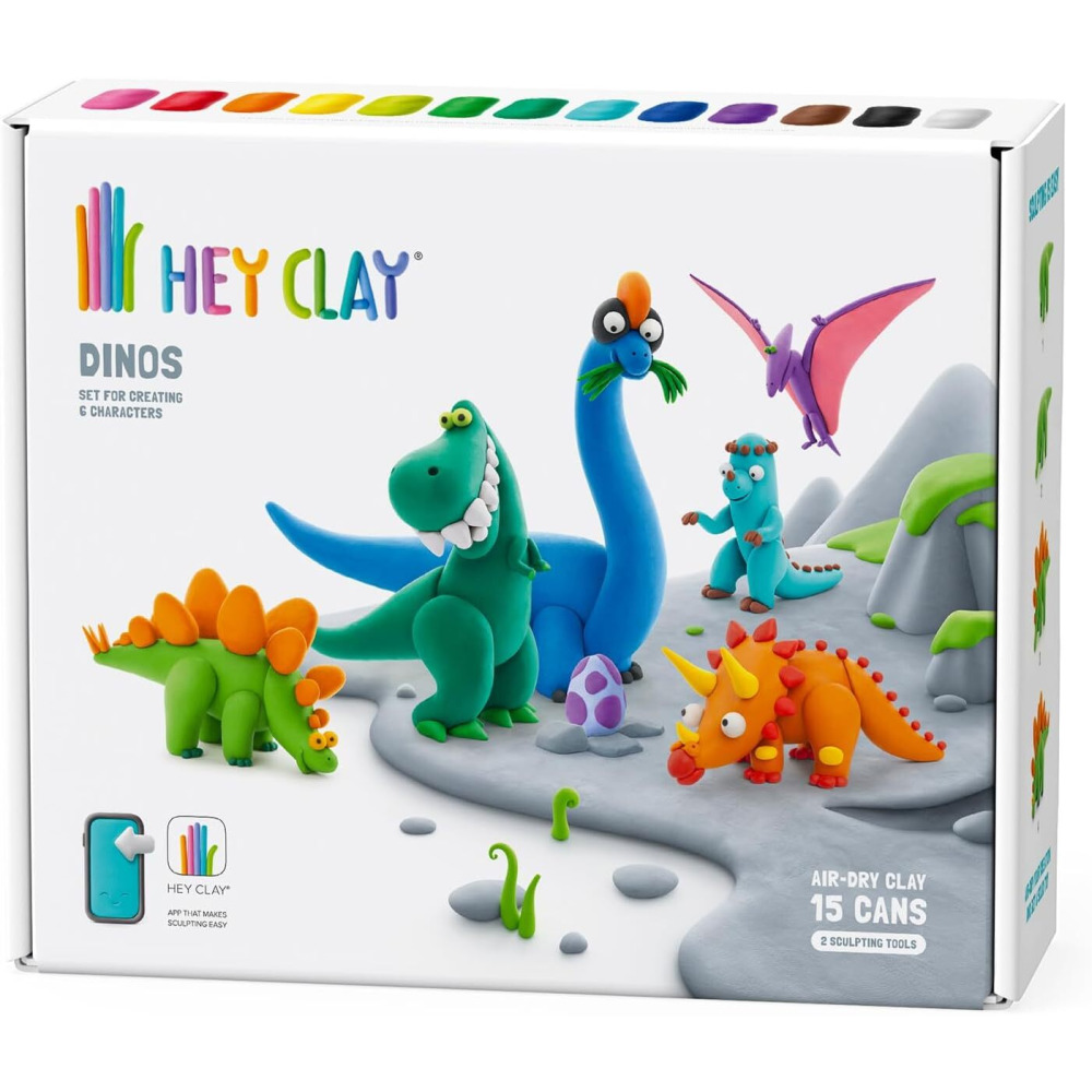 Air-Dry Clay Hey Clay - Dinos 15 Cans - 1