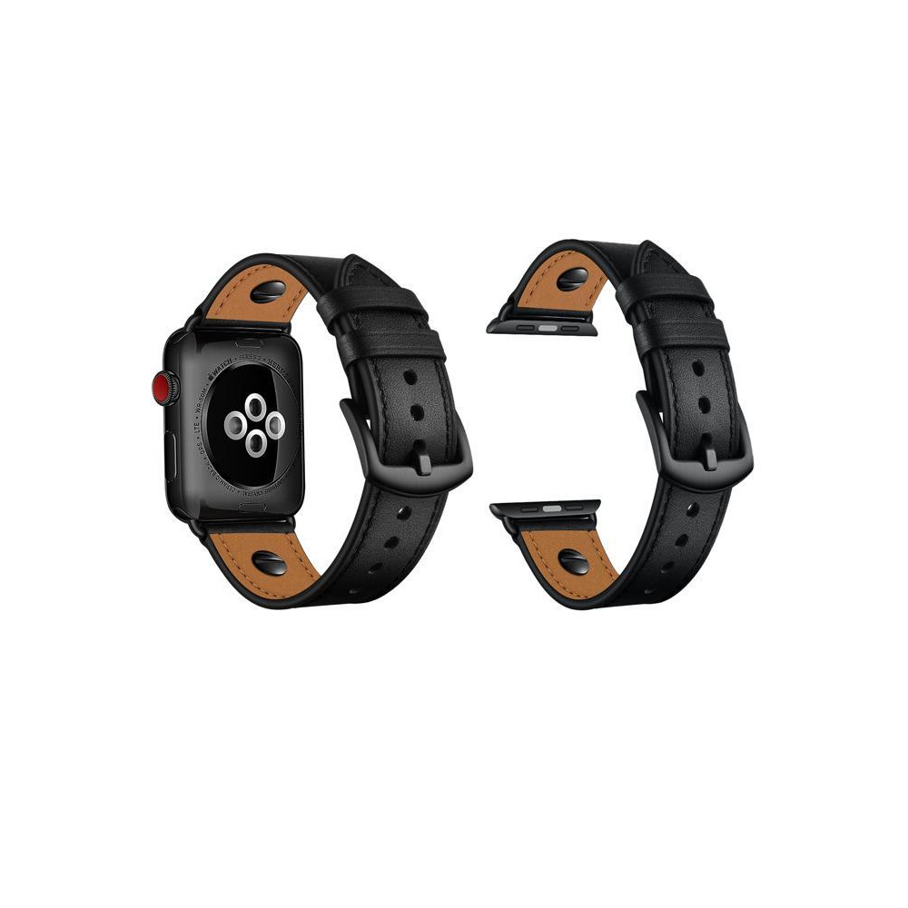 Perfii One Rivet Leather Replacement Band For Apple Watch 49/45/44/42mm Series Ultra/8/7/6/5/4/SE - 3
