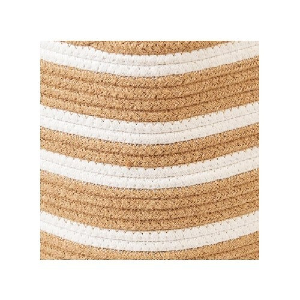 سلة من حبل القنب من هوم سميث، لون أبيض طبيعي، عمق 28 × ارتفاع 28 سم - 4