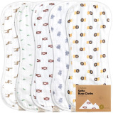softe Muslin baby Burp clothes ( wild) - 3 miniature