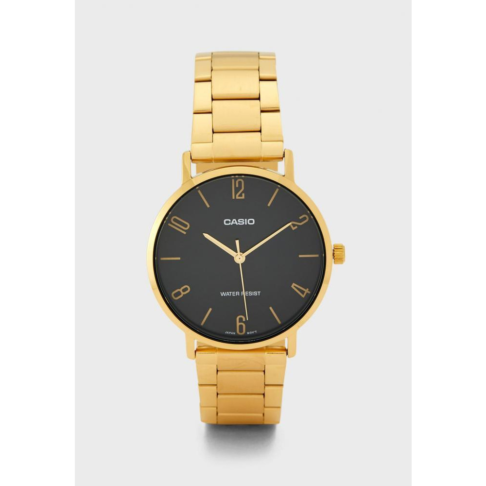 CASIO Women's Stainless Steel Analog Watch MTP-VT01G-1B2UDF - 46 mm - Gold - 1