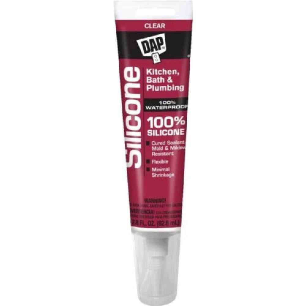 DAP Kitchen & Bath 100% Silicone Rubber Sealant 2.8 Ounce Clear - 1