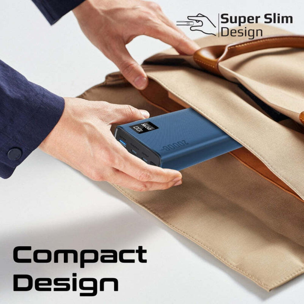 بنك طاقة ذكي مدمج من بروميت مزود بمنفذي USB-C Pd بقوة 20 وات ومنفذ Usb-A بقوة 22.5 وات - 3