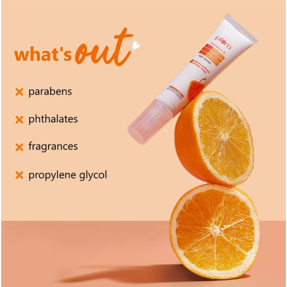 Plum 3% Vitamin C, 3% Peptide & 3% Caffeine Under Eye Cream with Mandarin 15ml - 4