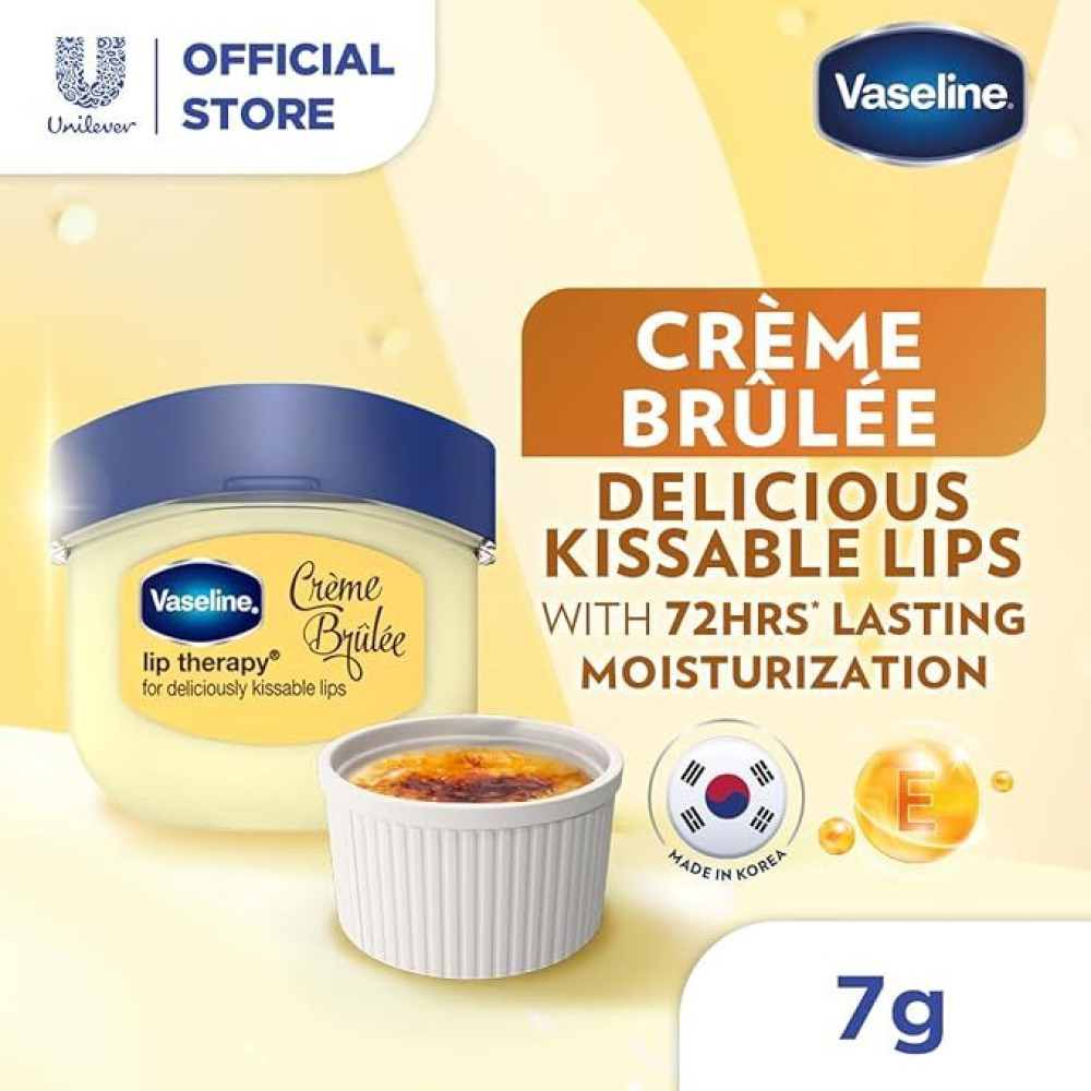 Vaseline Lip Care Crème Brulee Lip Balm Tub With Pure Jelly & Crème Moisturizer for Naturally Tinted Lips 7 gm - 2
