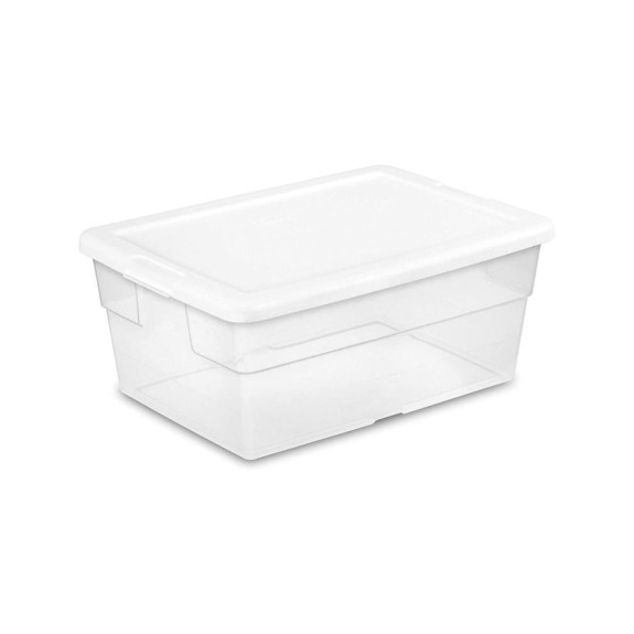 Sterilite Plastic Storage Lid Box White - 16 Quart