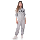 Girl's 2 piece Mil Set, Fullzipper Hoodie + Pants (13-14 yrs), Grey - 1 miniature