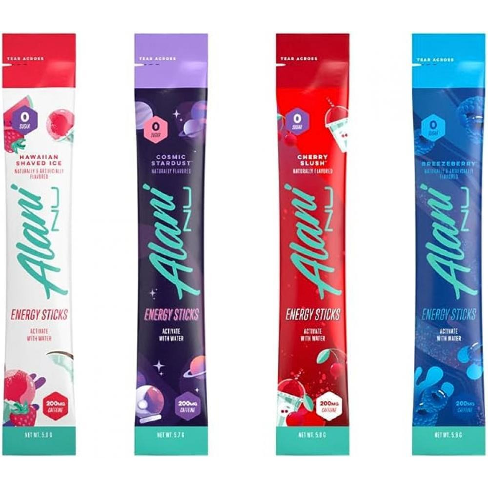 Пакеты Alani Nu Energy STICK, Активируются водой, 200 Мг КОФЕИНА, Ноль САХАРА, 30 МКГ Биотина, содержат Аминокислоты, Такие Как L-Теанин, для Предотвр - 3