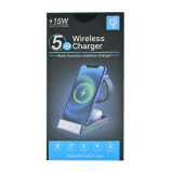 БЕСПРОВОДНОЕ ЗАРЯДНОЕ Устройство Z6 5-в-1 СО СВЕТОДИОДНОЙ ПОДСВЕТКОЙ, 15 Вт, черный - 3 miniature