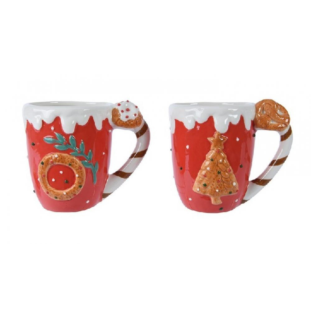 Kaemingk Decoris Кружка Из Доломита С Блестящим рисунком Дерева И Ушами-Крендельками В Ассортименте, 1 шт. - 1