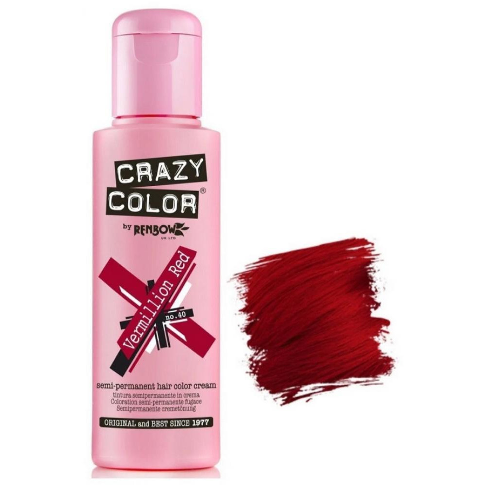 Crazy Color \/ Hair color, Semi permanent, 040 - vermillion red - 2