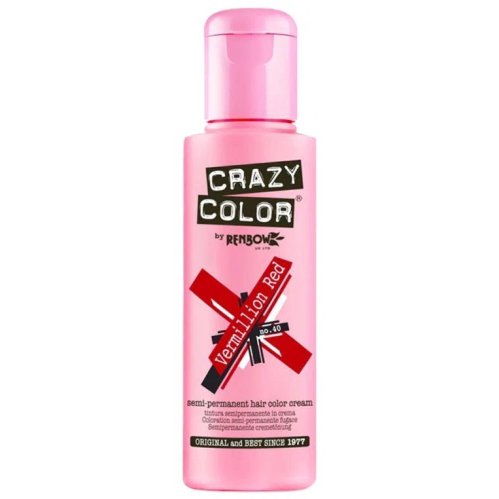 Crazy Color \/ Hair color, Semi permanent, 040 - vermillion red - 1