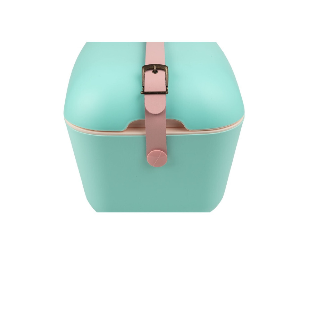 مبرد بولار بوكس المحمول - مبرد صغير سعة 12 لترًا، مبرد الشاطئ، مبرد صغير محمول، مبرد عتيق، مقبض قابل للتعديل، مبرد بولار بوكس، سماوي \& بيبي روز - 3