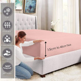 Pizuna / Sheets, Double bed, 40 cm, New rose - 3 miniature