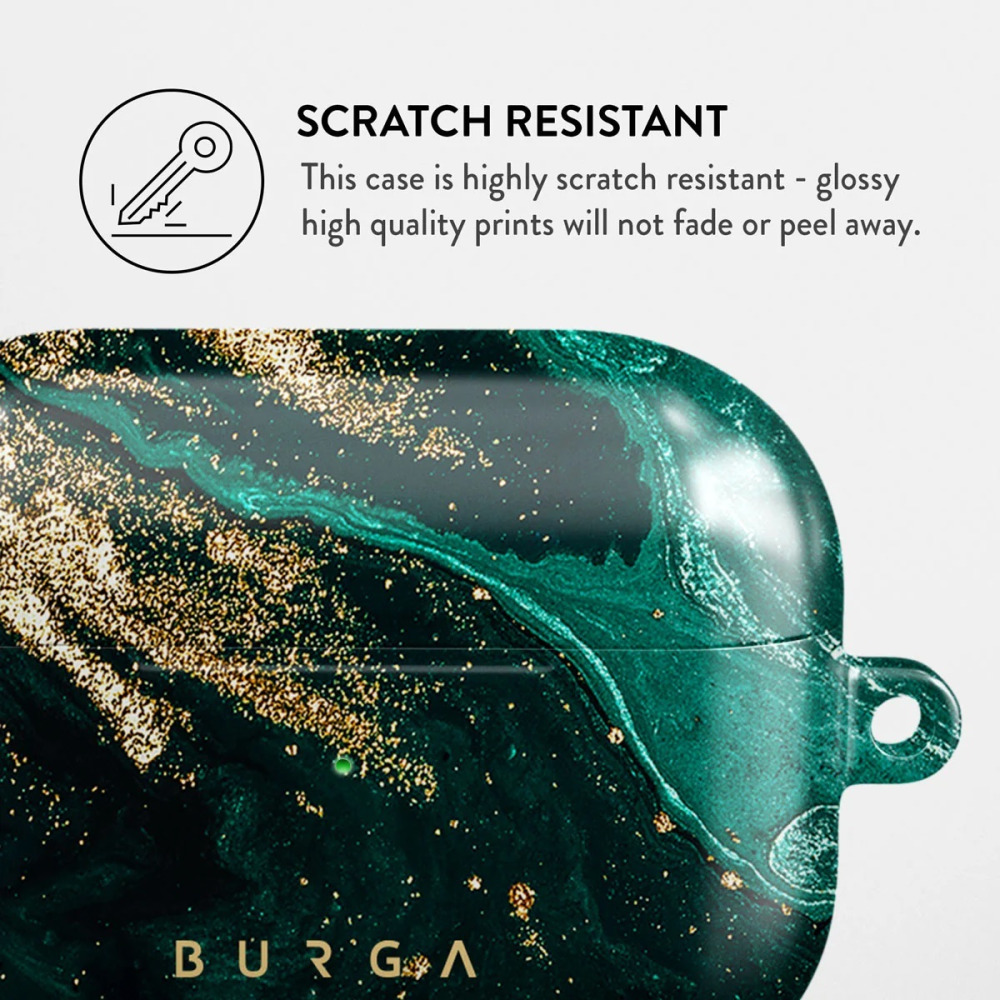 BURGA Elegant Protective Case For AirPods Pro 2nd Generation Cover Charging Case LED Visible Emerald Pool Hard Plastic Wireless Charger Case Cover - 4