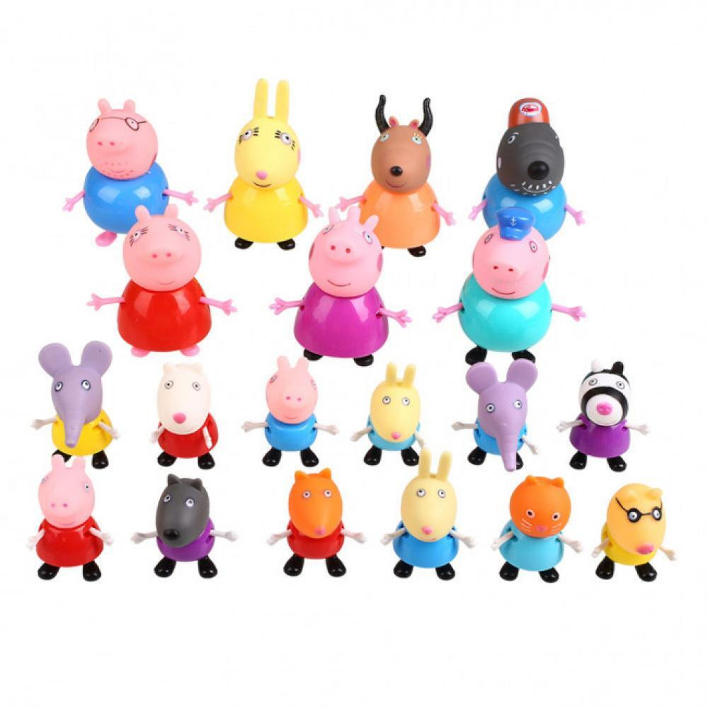 Mumoo Bear / Peppa Pig cartoon friends toys, Soft head, For kids, 25 pcs - 3