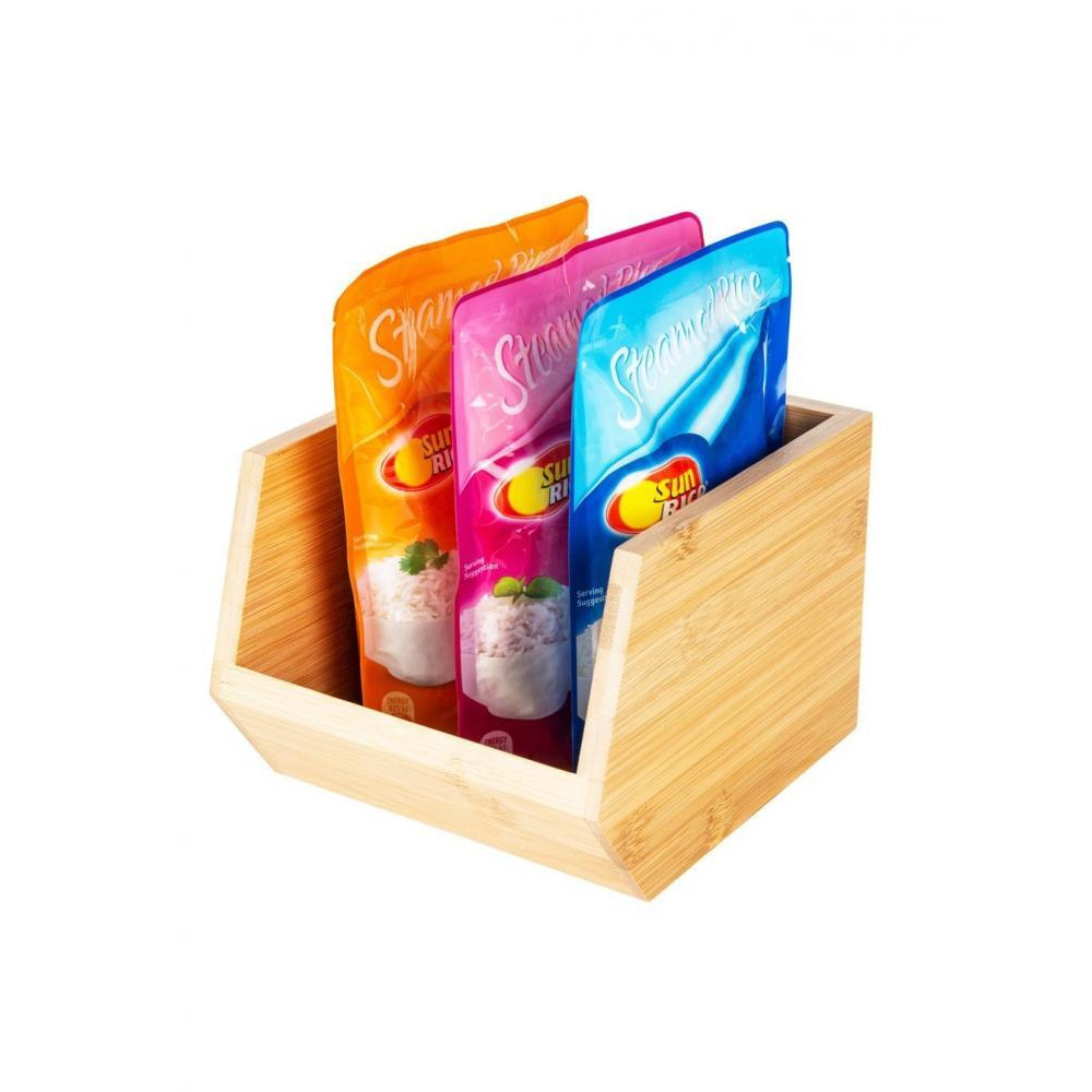 Маленький Бамбуковый Штабелируемый Органайзер Little Storage, маленький - 2