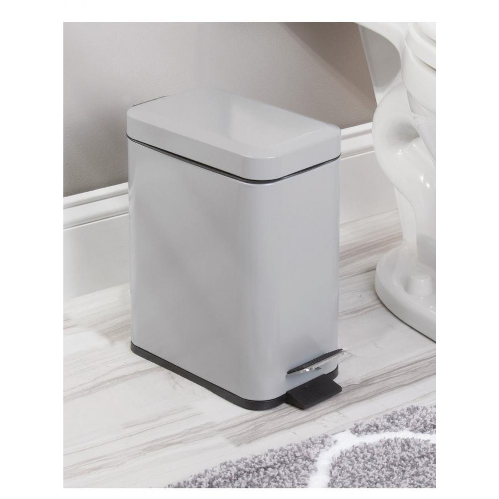 InterDesign Rectangle Step Can Grey 5L - 1