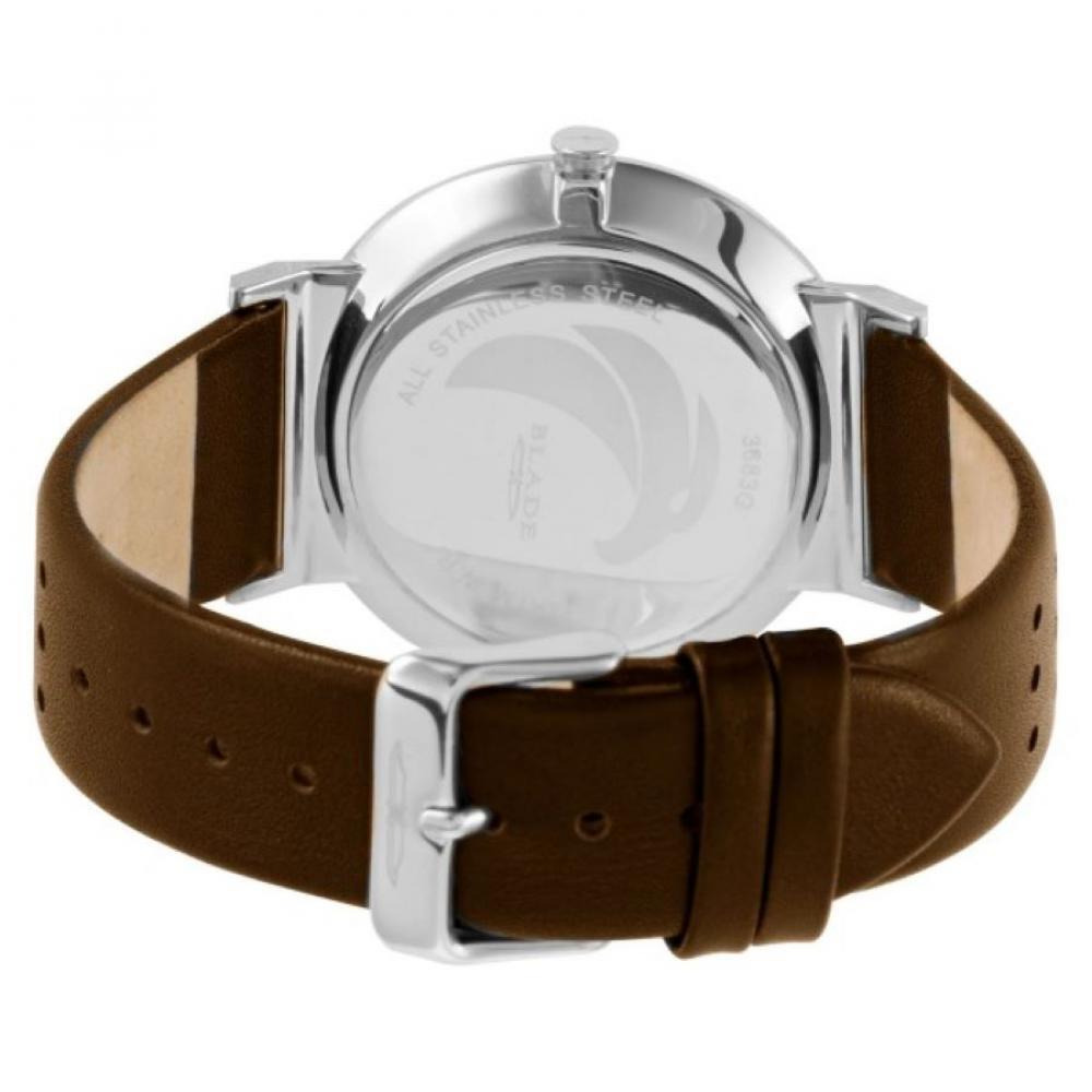 BLADE Wanderer Bichrome 3683G1UBO SS \& Leather Date Men's Watch - 4