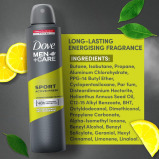 Dove Men+Care Anti-perspirant Deodorant Spray, Sport Active + Fresh, 250ml - 6 miniature