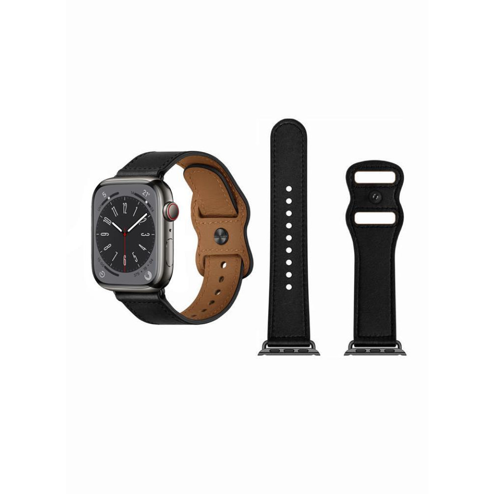 Perfii Infinity Solid Leather Replacement Band For Apple Watch 41, 40, 38 mm Series 8/7/6/5/4 SE - 1