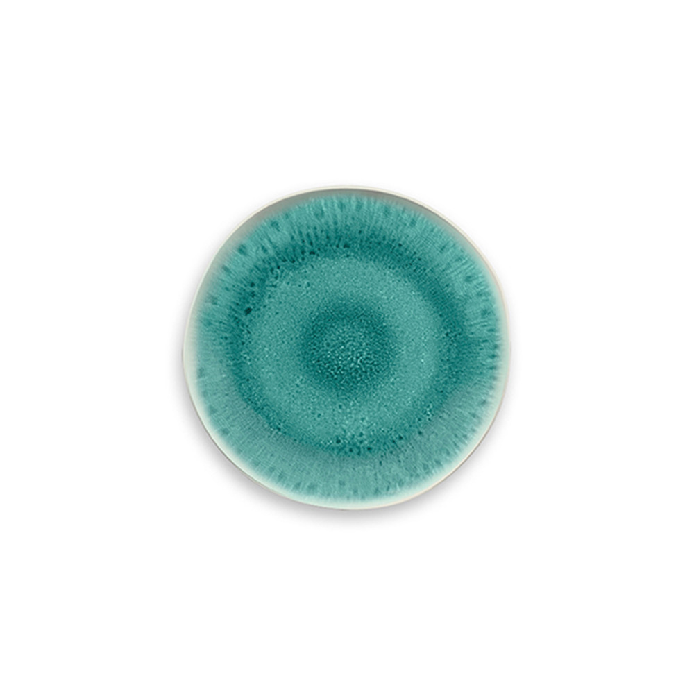 طبق عشاء من تارهونج مصنوع من الزجاج العضوي المشع باللون الفيروزي - 1