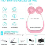 Portable Neck Fan, USB Rechargeable Fan, Hands Free Mini Personal Wearable Necklace Fan can Rotate 360Freely with Dual Wind Head and 3 Level Air Flow  - 3 miniature