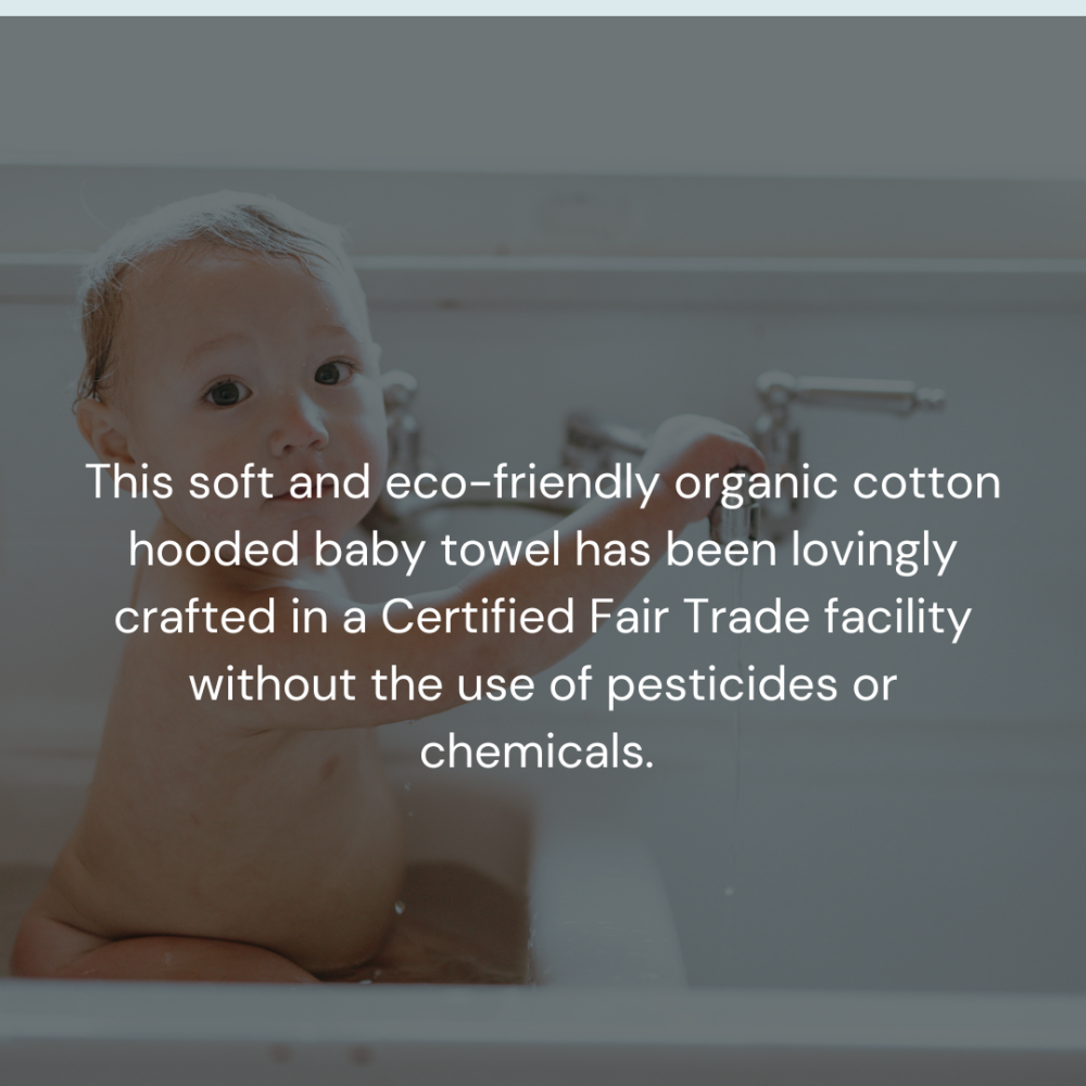 Hooded Towel Under the Nile, Organic Baby Deluxe, Aqua  - 5