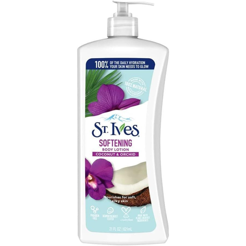St. Ives Softening Body Lotion Coconut & Orchid Extract 21 oz (Pack of 3) - 1
