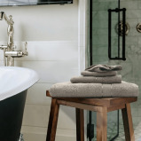 Set of Towel BYFT Daffodil Stripe Diamond Dobby, 30x30 + 40x60 + 70x140 Cm, Cotton 500 Gsm, Light Grey, Set of 3 - 4 miniature