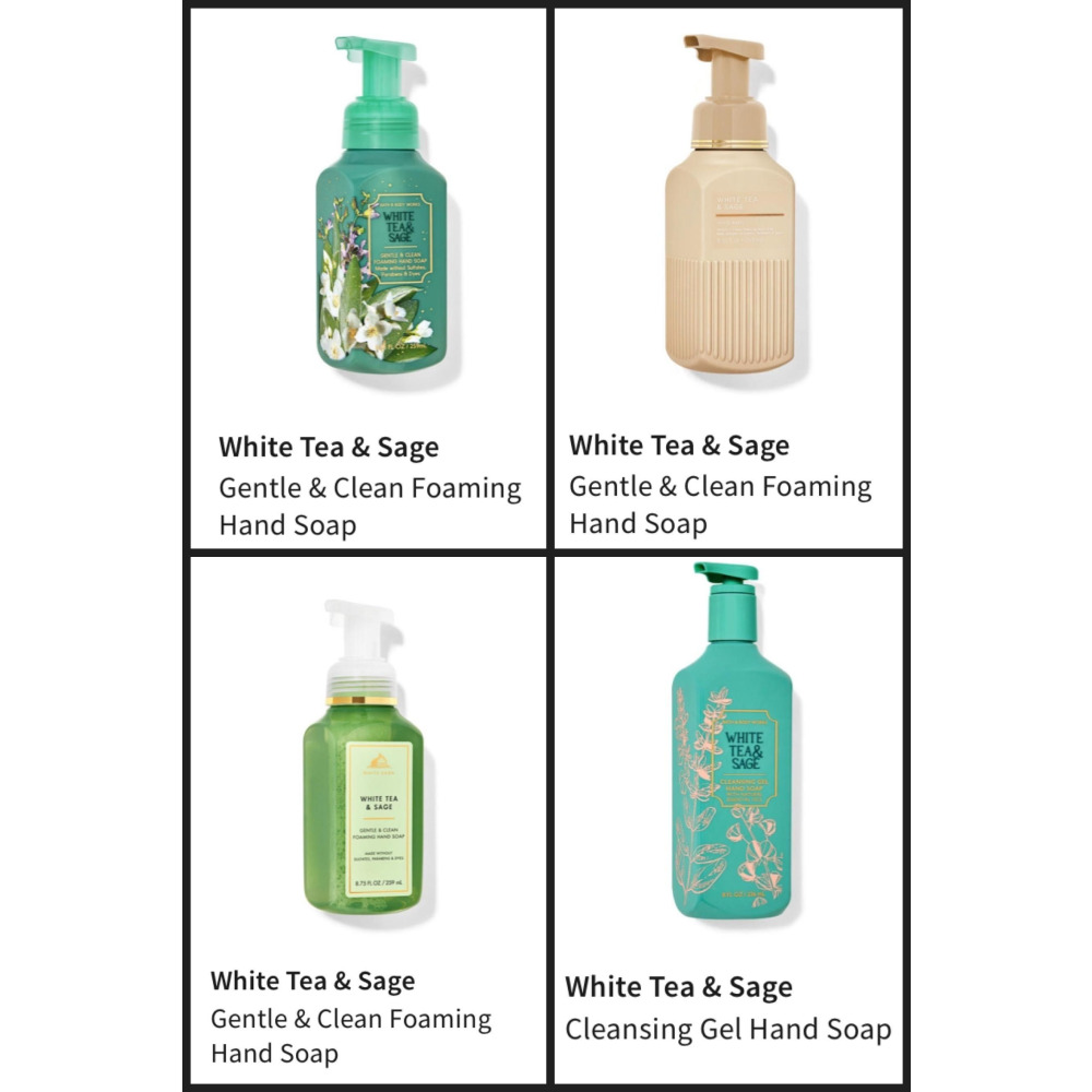 Bath & Body Works White Tea & Sage Cleansing Gel Hand Soap 236ml - Refreshing & Gentle Hand Wash - 2