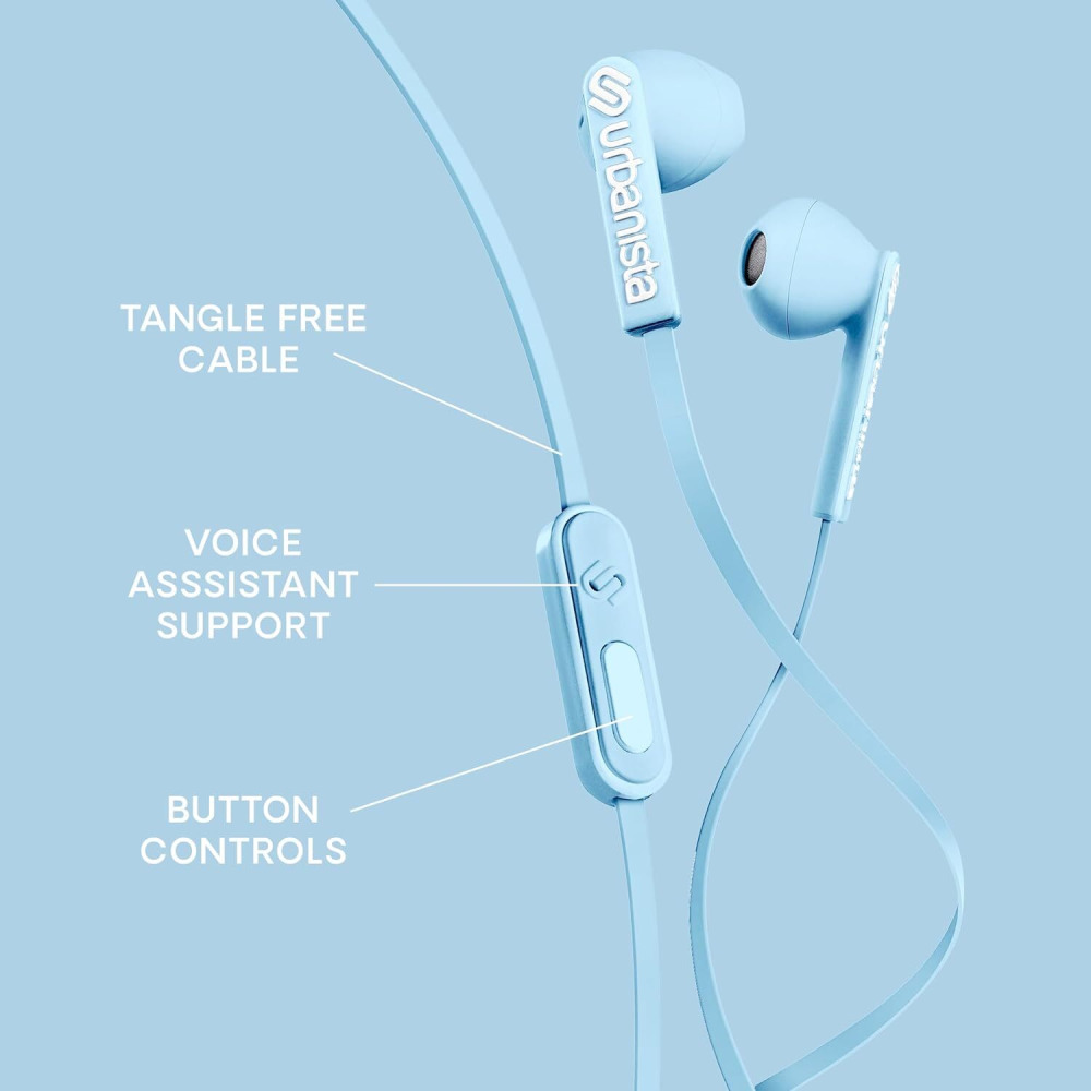 Urbanista Wired Earbuds, Blue - 2