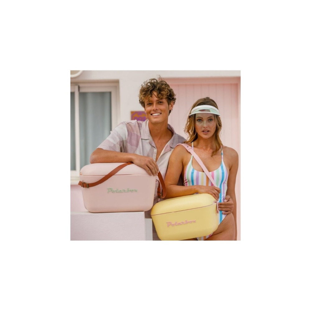 Polarbox Classic Cooler Box with Leather Strap, Blue - Marine Green Rigid Thermal Insulated Ice for Beach, Picnic Party, 12 L - 6