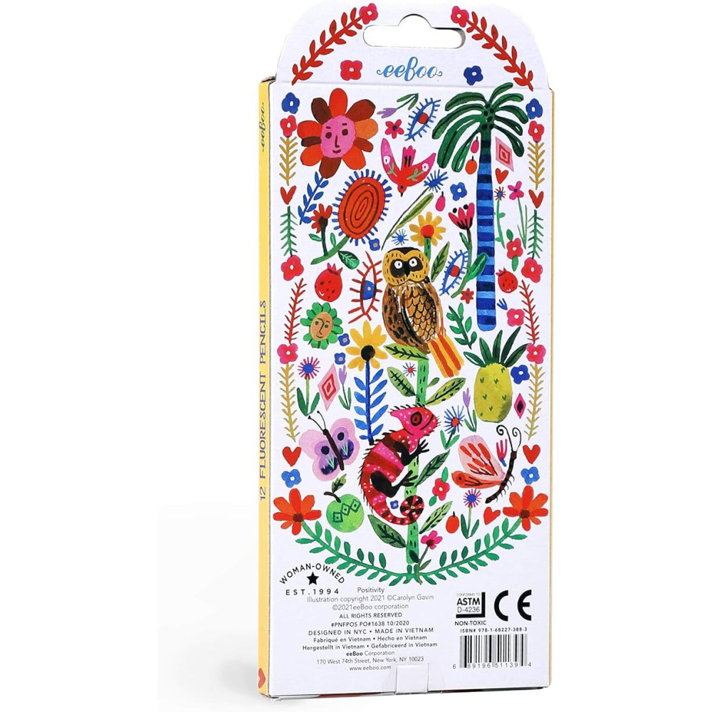 eeBoo's Positivity Fluorescent Colored Pencils\/Set of 12 - 2