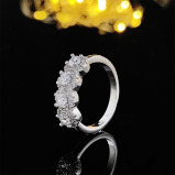 PAMEER Store:роскошное Кольцо Из СТЕРЛИНГОВОГО Серебра 925 Пробы С Цирконом, Двойное Кольцо С Бриллиантовой ОГРАНКОЙ, дизайн кольца, размер-8 - 6 miniature