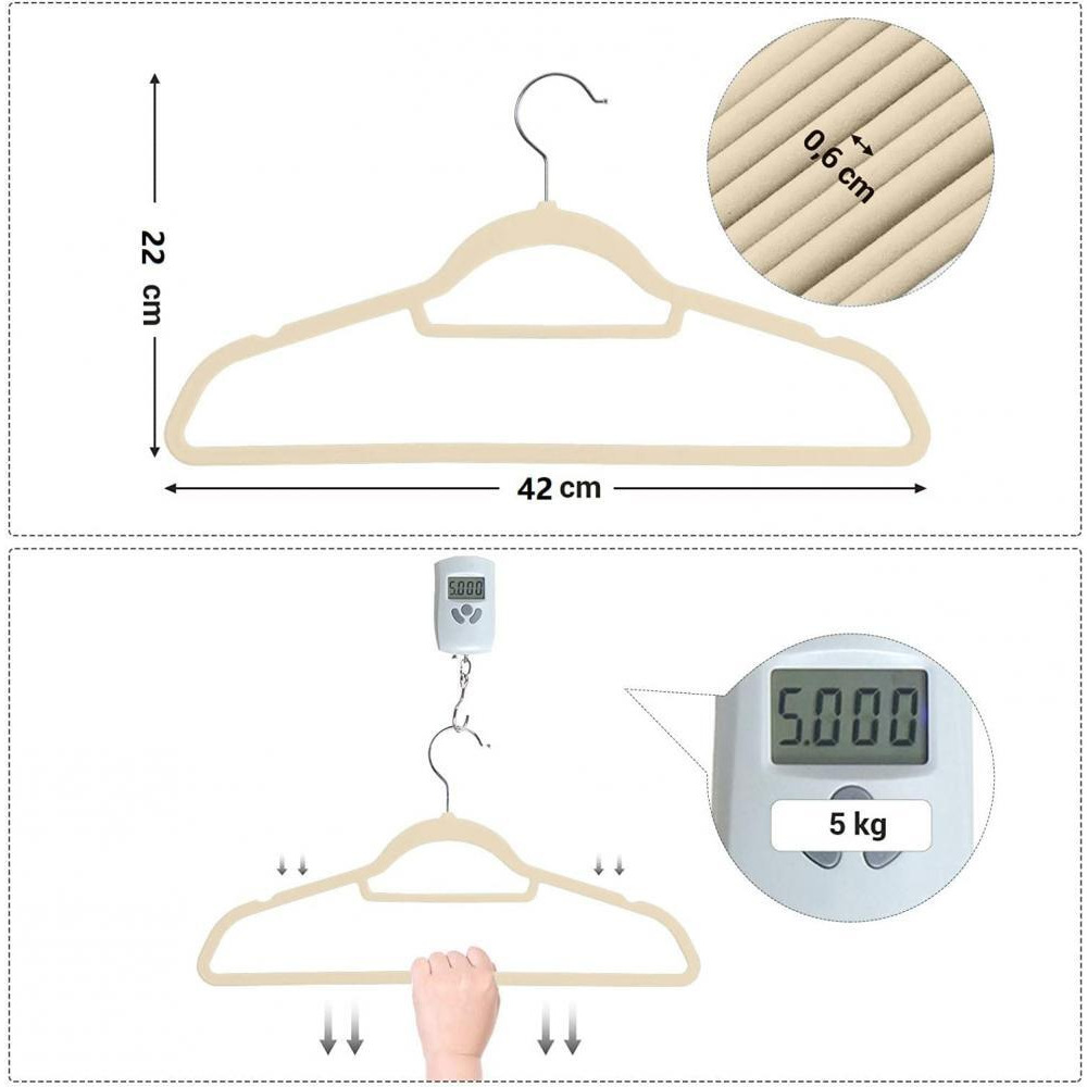 Red Dot Gift / Hangers, Non-Slip, 30 pcs, Beige - 4