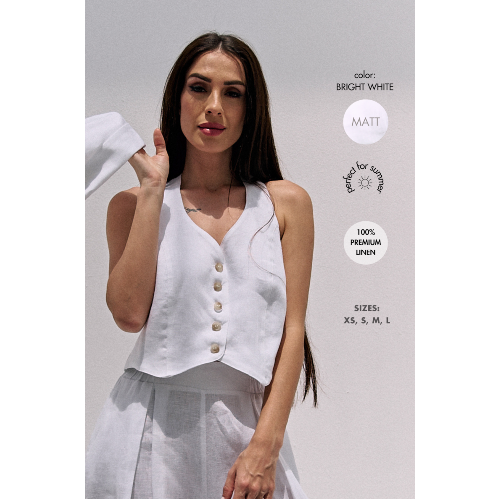 Linen Hn Vestб White (L) - 7