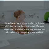 Hooded Towel Under the Nile, Organic Baby Deluxe, Aqua  - 6 miniature