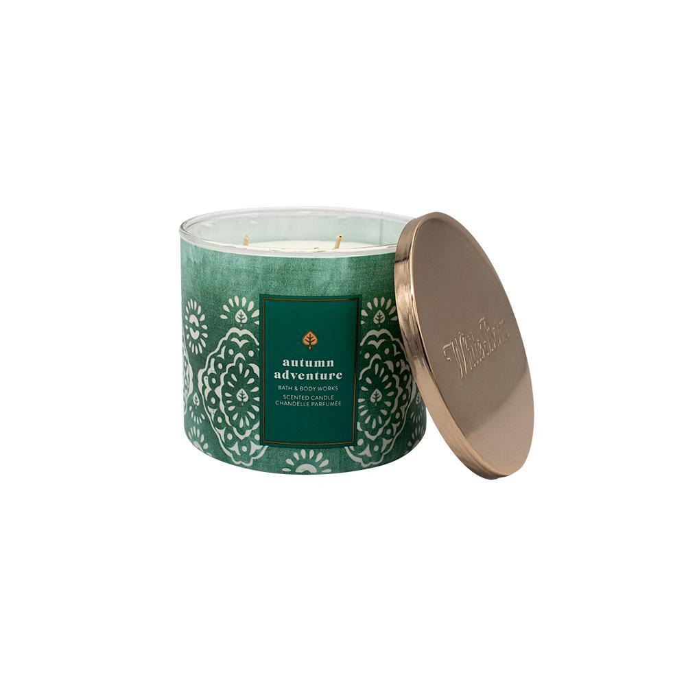 باث اند بودي وركس / شموع ، مغامرة الخريف ، 3 فتلات ، أبيض - 2