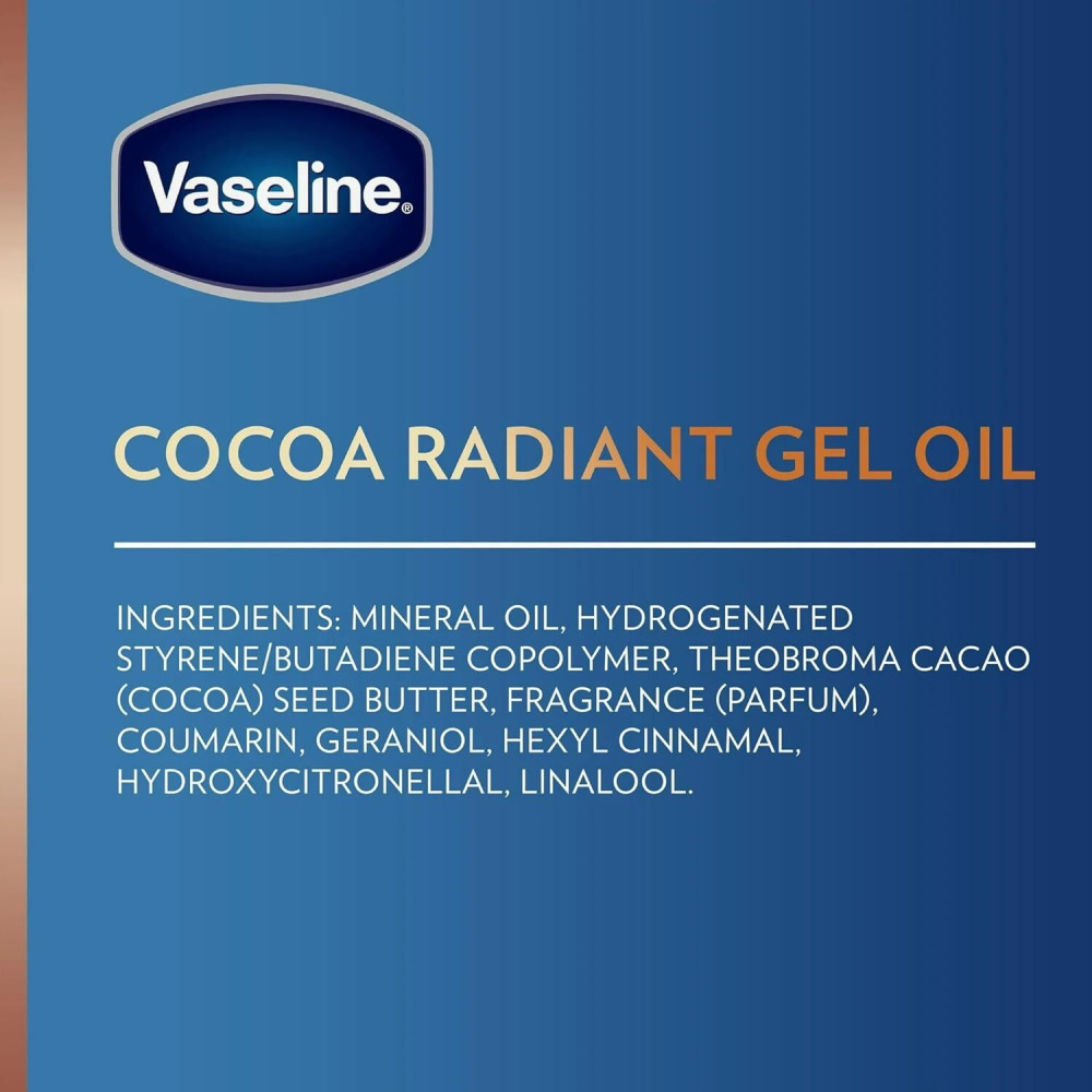 Vaseline, Intensive Care Body Gel Oil, Cocoa Radiant, 200ml, Pack of 6 - 3