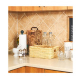 Homesmiths Natural Rattan Storage Bins With Handles Small - 3 miniature