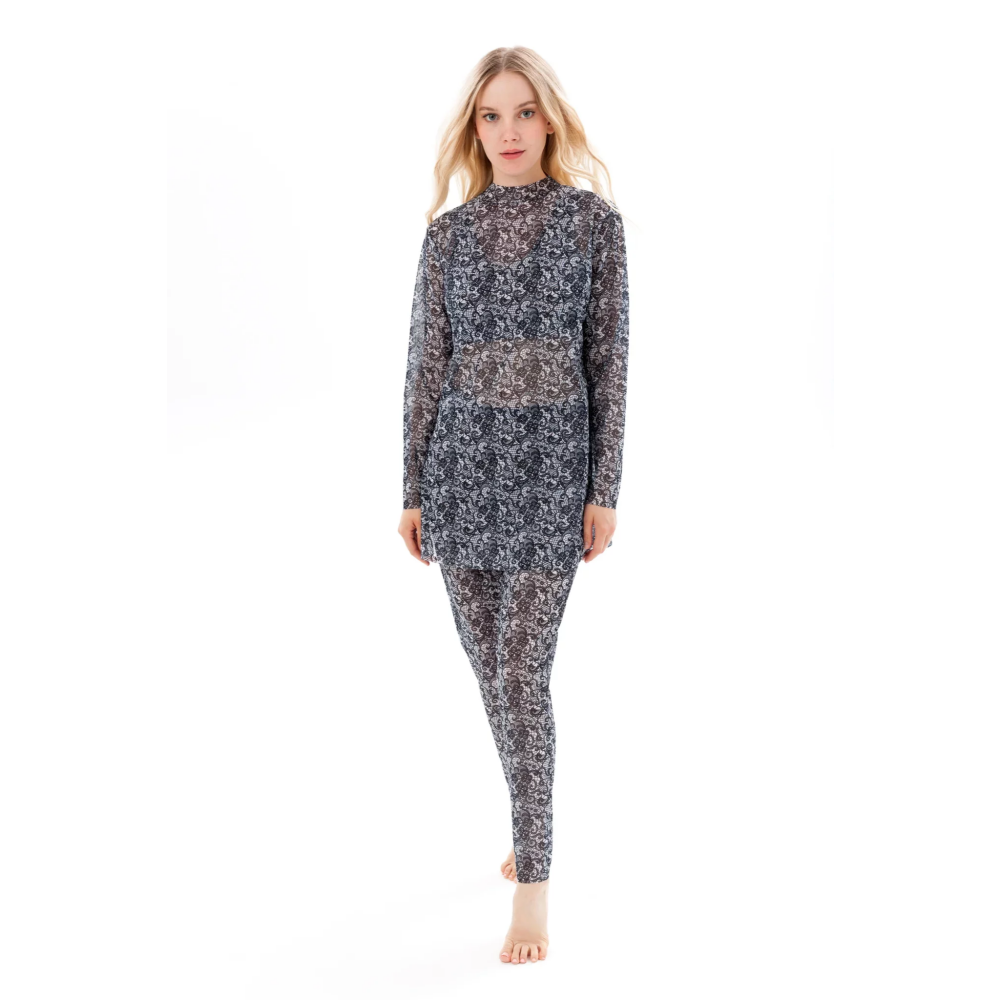 Burkini Lace on dark (S) - 1