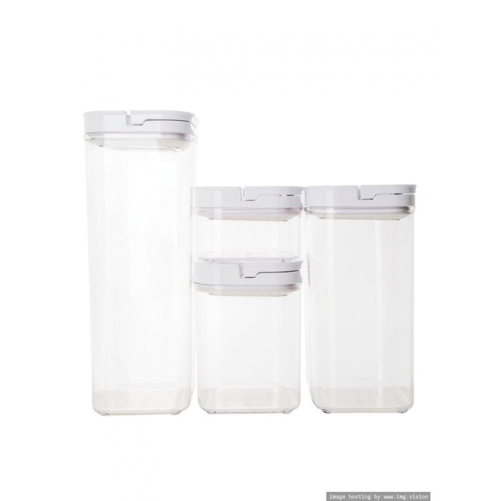 Little Storage White Flip Canister Value Pack 4 Pieces - 4